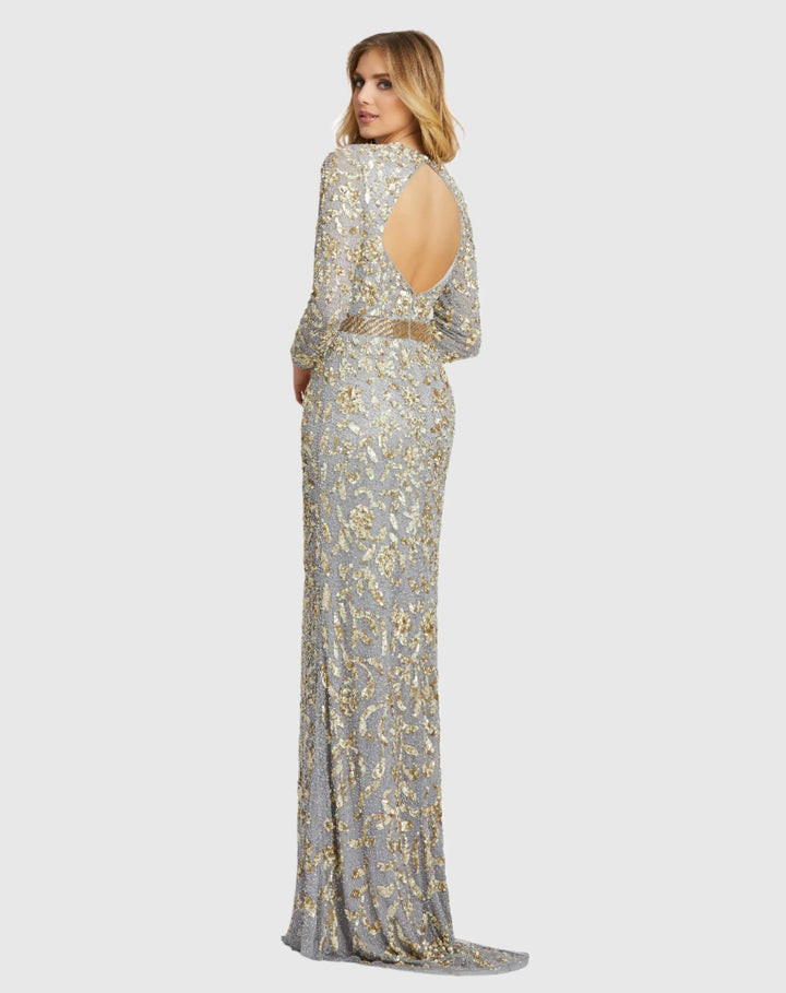Mac Duggal 4316 Long Sleeve Embellished Gown
