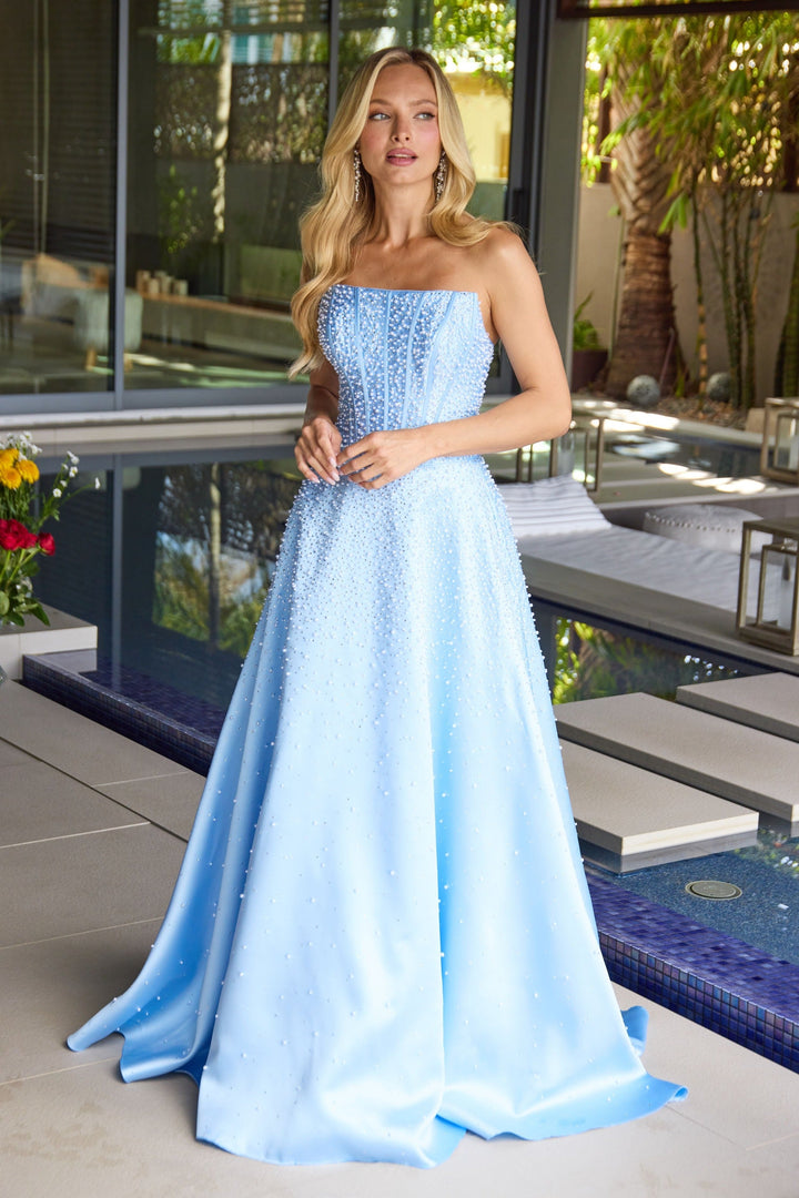 Ava Presley 47283 - New Corset Mikado and Pearl Ballgown - FOSTANI.com
