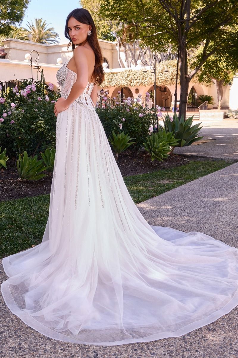 Ladivine CD643W Crystal Beaded Bridal Dress