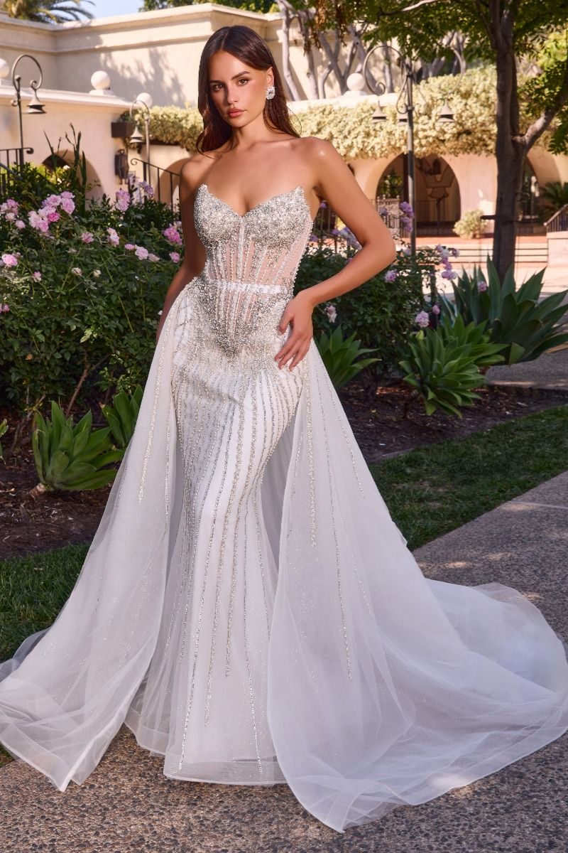 Ladivine CD643W Crystal Beaded Bridal Dress