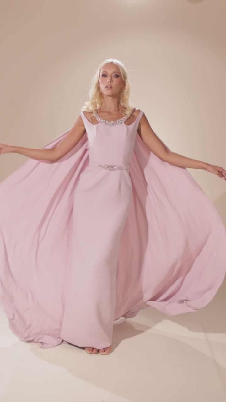 Abdo Aoude D6 Beaded Cape Couture Dress