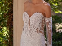 Andrea & Leo Couture WL065 Strapless Detachable Sleeve Structured Corset Dress