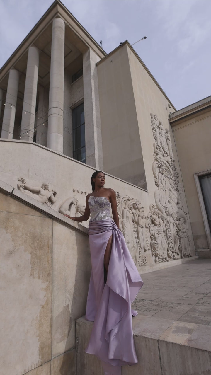 Abdo Aoude SS12 Beaded High Slit Couture Dress