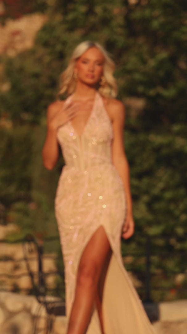 AMARRA 89173 Halter Beaded Prom Dress 2026
