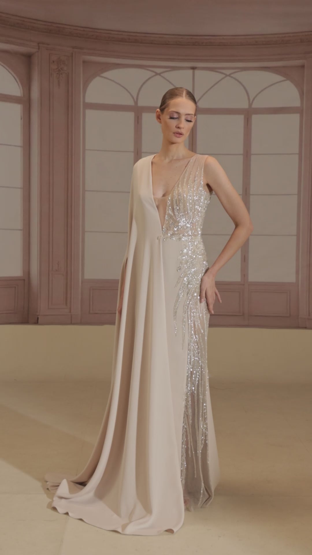 Reverie Couture FW278 One-Shoulder Satin Dress