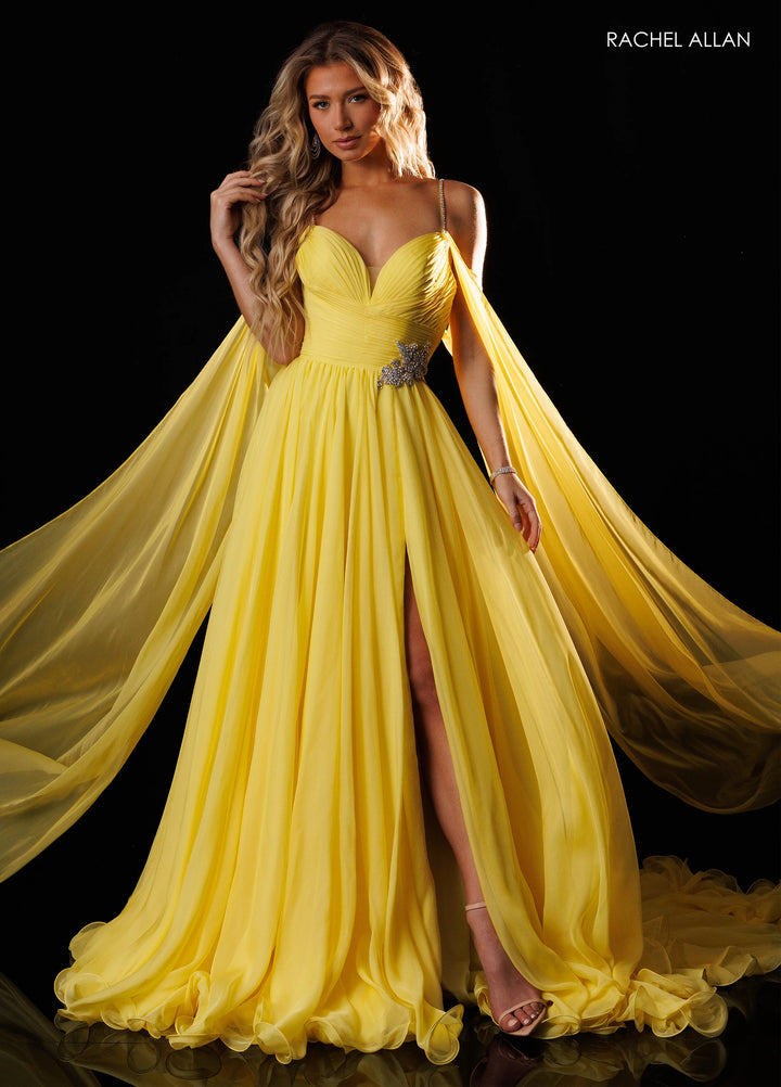 Rachel Allan 50444 Sweetheart Cape Sleeve A-Line Pageant Dress - FOSTANI.com