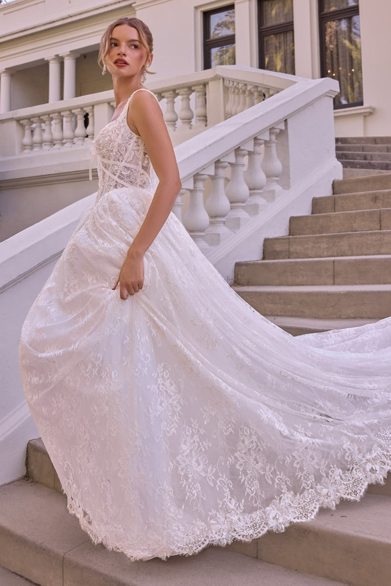 Andrea & Leo Couture WL073 lace bridal gown, three-quarter front view