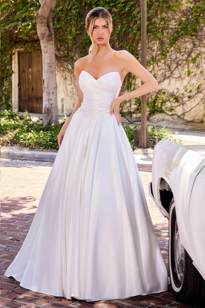 Ladivine WN015 Strapless Ruched Bridal Ball Gown