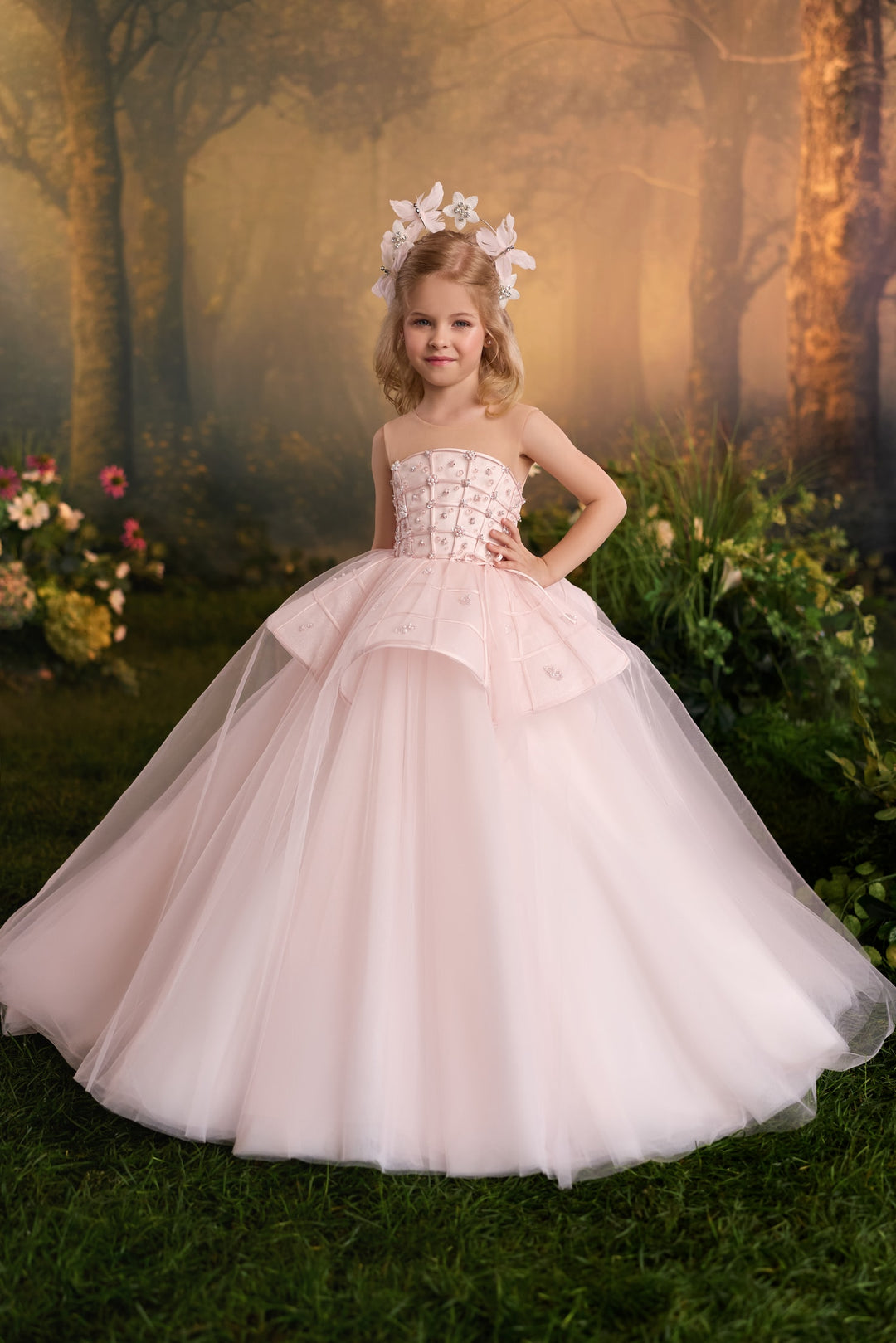 Pentelei 3917 Beaded Corset Ball Gown Kids