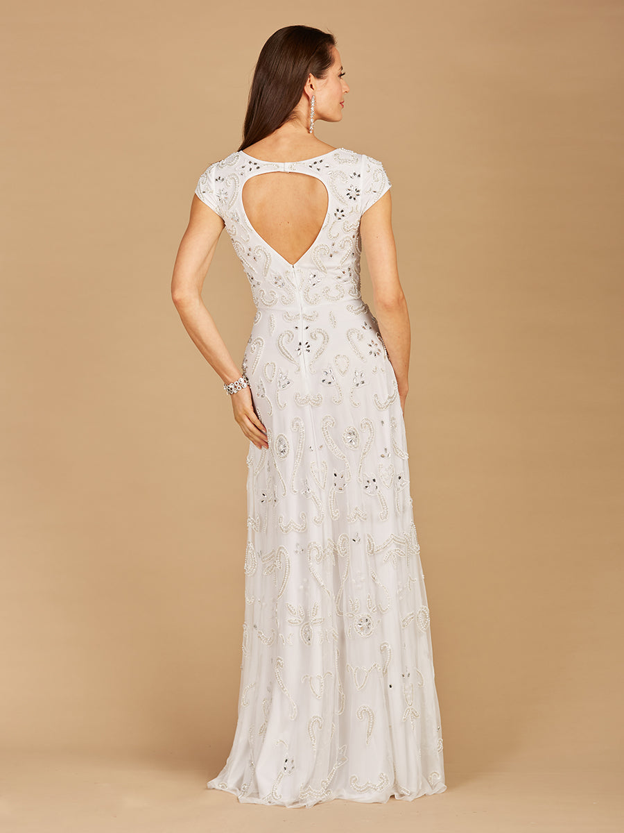 Lara Cap Sleeve Beaded Bridal Gown - FOSTANI