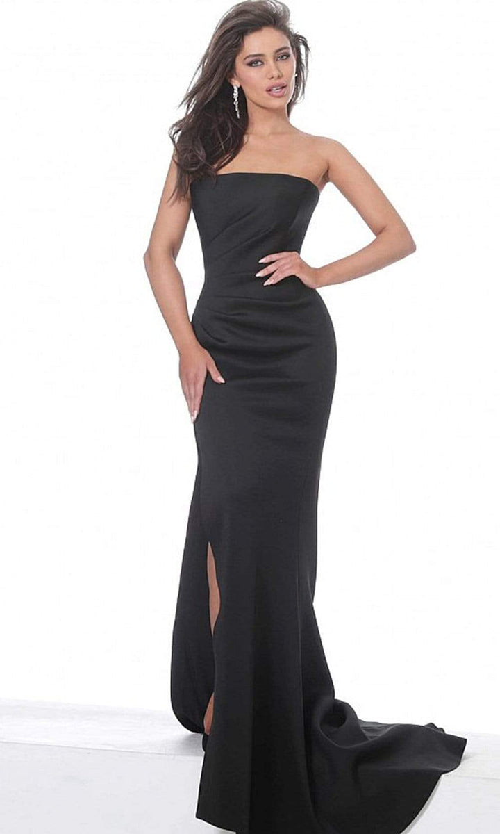 Jovani - 94366 Strapless Straight Neckline Slit Mermaid Gown - FOSTANI