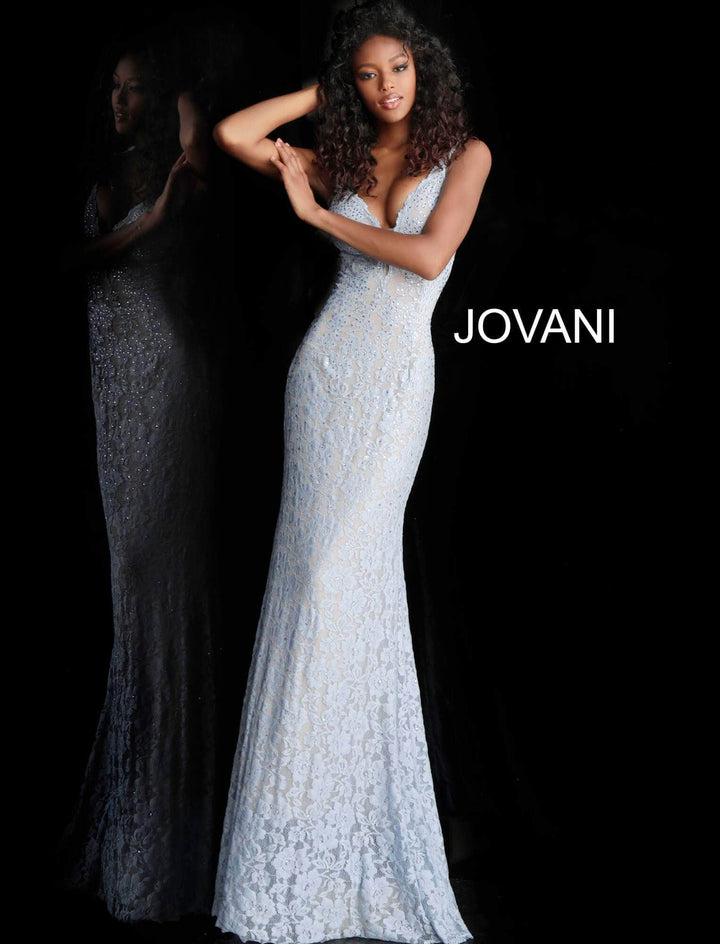 Jovani - Fitted Lace Prom Dress 48994 - FOSTANI